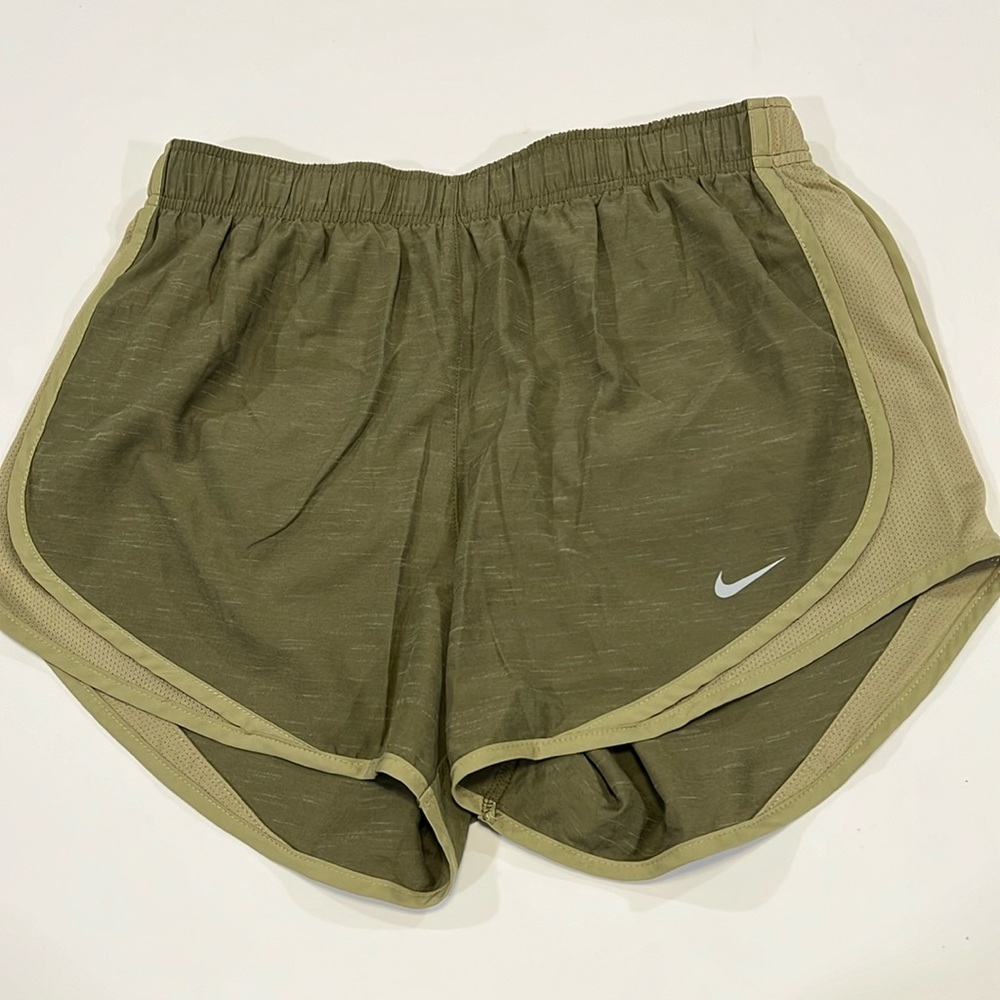 Nike - dri-fit, M, green/two tone olive shorts